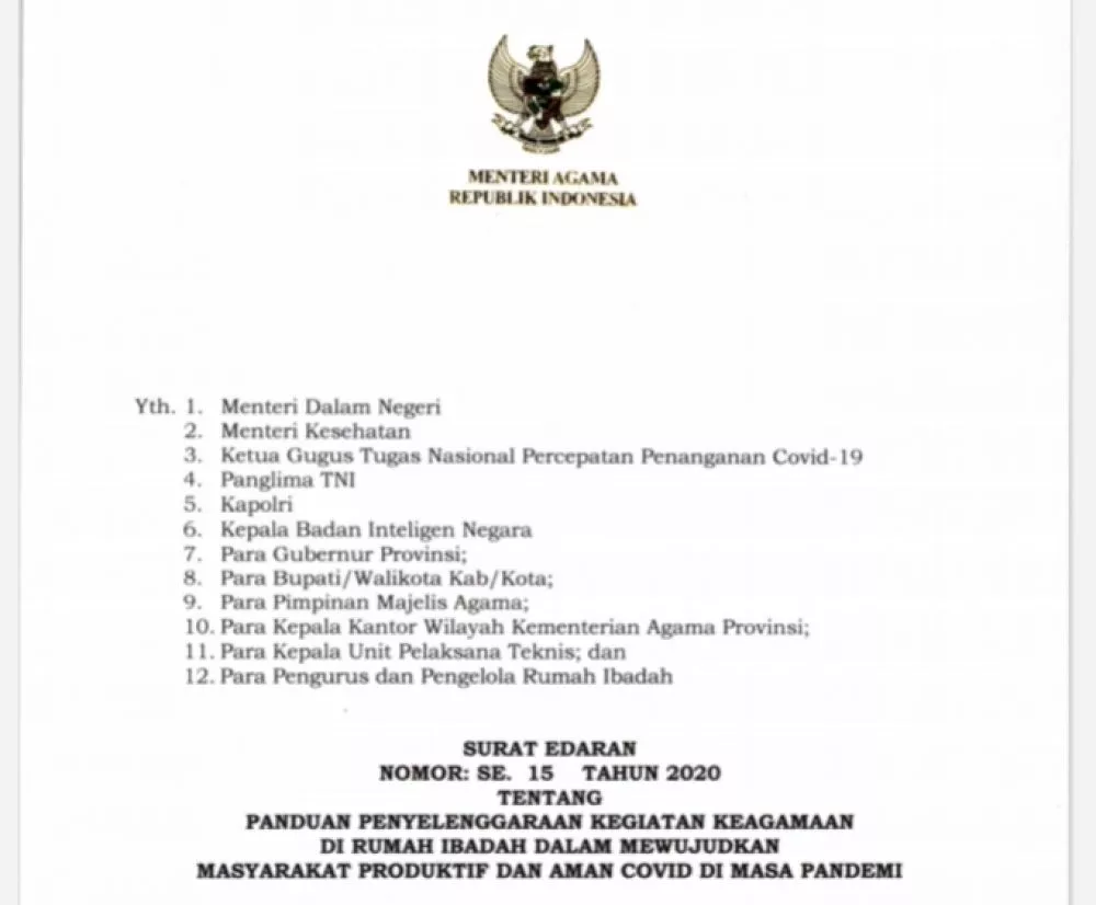 Sambut New Normal, Rumah Ibadah Boleh Buka, Ini Syaratnya