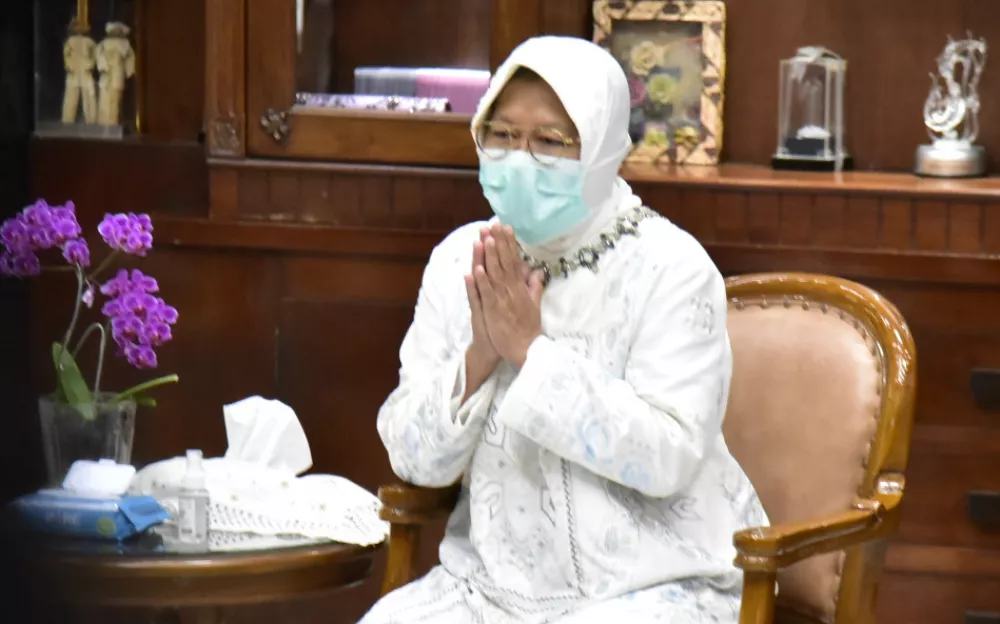 Halal Bihalal Online, Walikota Risma Pesannya Sentuh Anak Muda
