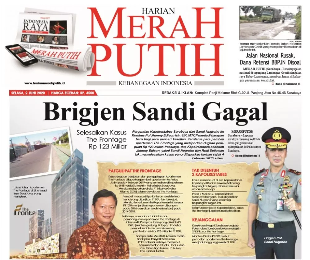 Setahun Menjabat, Brigjen Sandi tak Tuntaskan Kasus The Frontage Rp 123 M