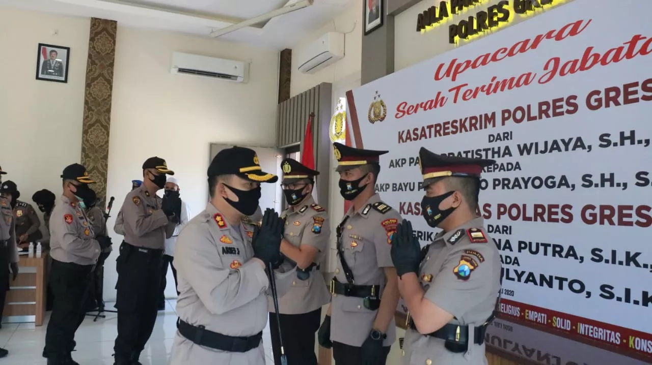 Sertijab Kasat Reskrim dan Kasat Lantas Polres Gresik