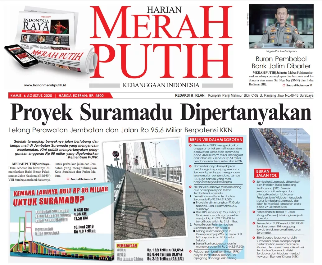 Lelang Proyek Suramadu Rp 95,6 Miliar Berpotensi KKN