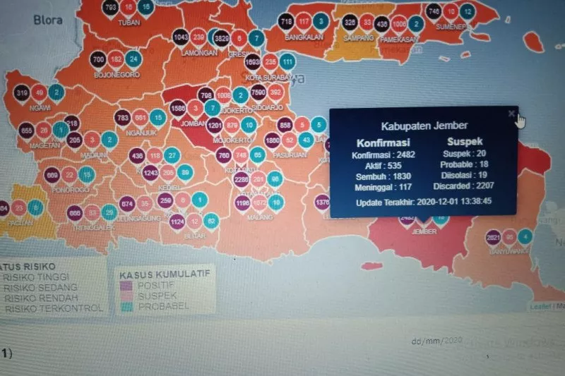 Kasus Covid-19 Marak, Kabupaten Jember Kembali Distempel Zona Merah