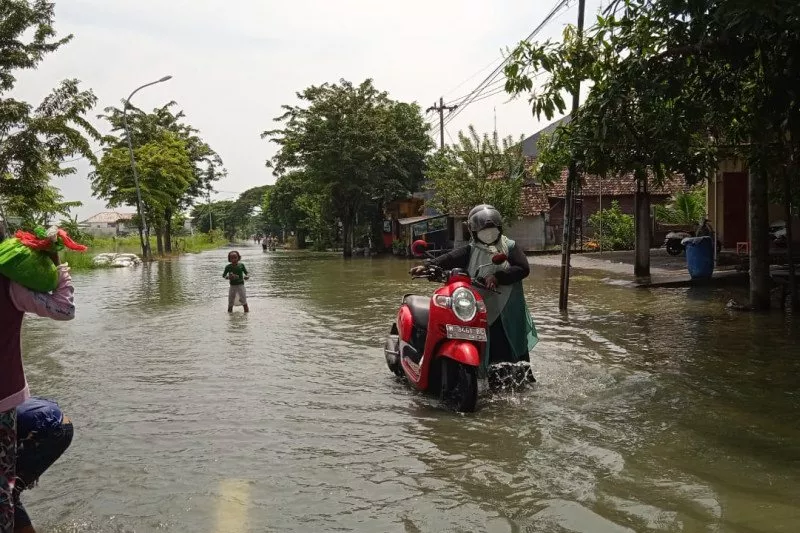Kali Lamong Meluap Empat Kecamatan di Gresik Banjir