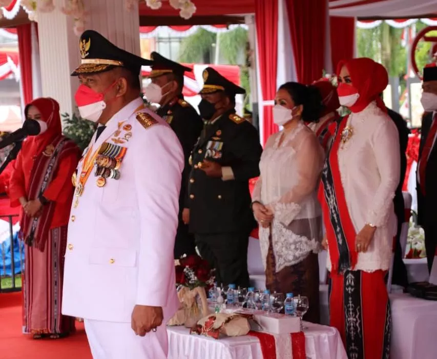 Hujan Warnai Peringatan Detik - detik HUT RI ke-76 di Maluku