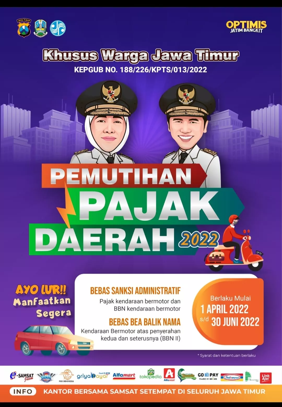 Hore….. Gubernur Khofifah Berlakukan Pemutihan Pajak Sambut Ramadhan