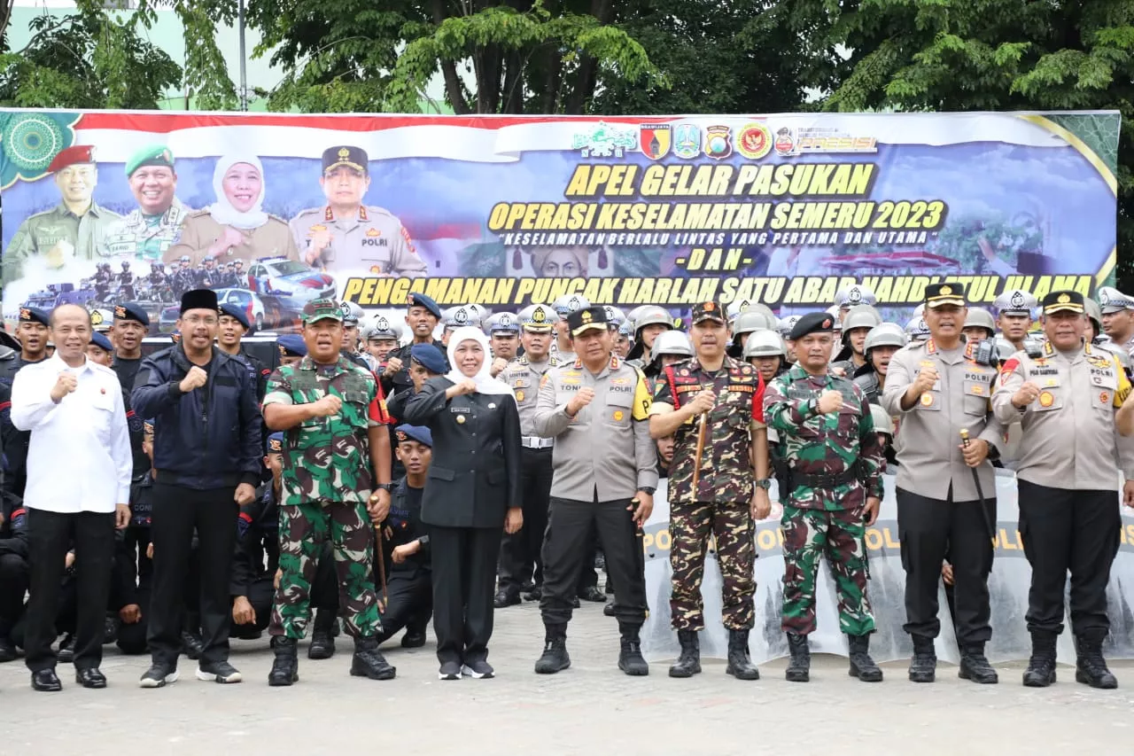 Forkopimda Jatim Gelar Pasukan Operasi Keselamatan Semeru 2023 & Pengamanan Puncak Harlah I Abad NU