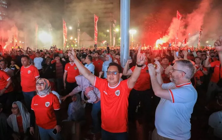 Nobar Piala Asia U-23 di Grahadi, Pj. Gubernur Adhy Puji Pencapaian Punggawa Garuda Muda