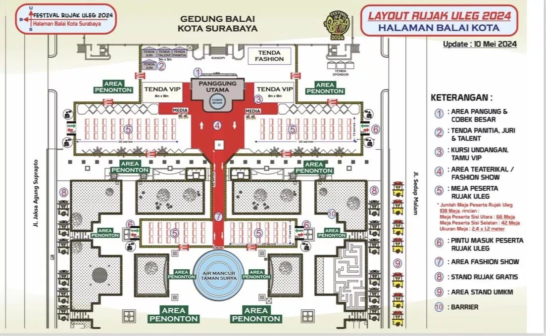 Usung Tema History Of Rujak Uleg, Festival Rujak Uleg HJKS ke-731 Siap Digelar di Taman Surya Surabaya!