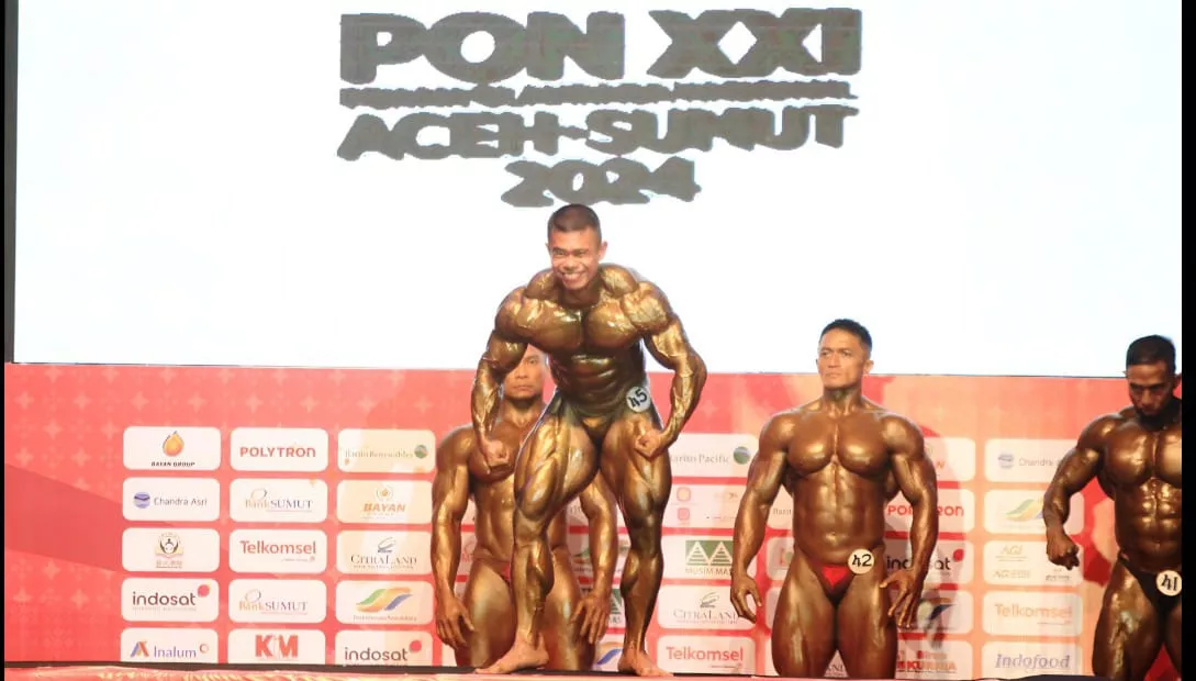Atlet Binaraga Jawa Timur Akbar Nur Azmi Raih Emas di PON XXI 2024