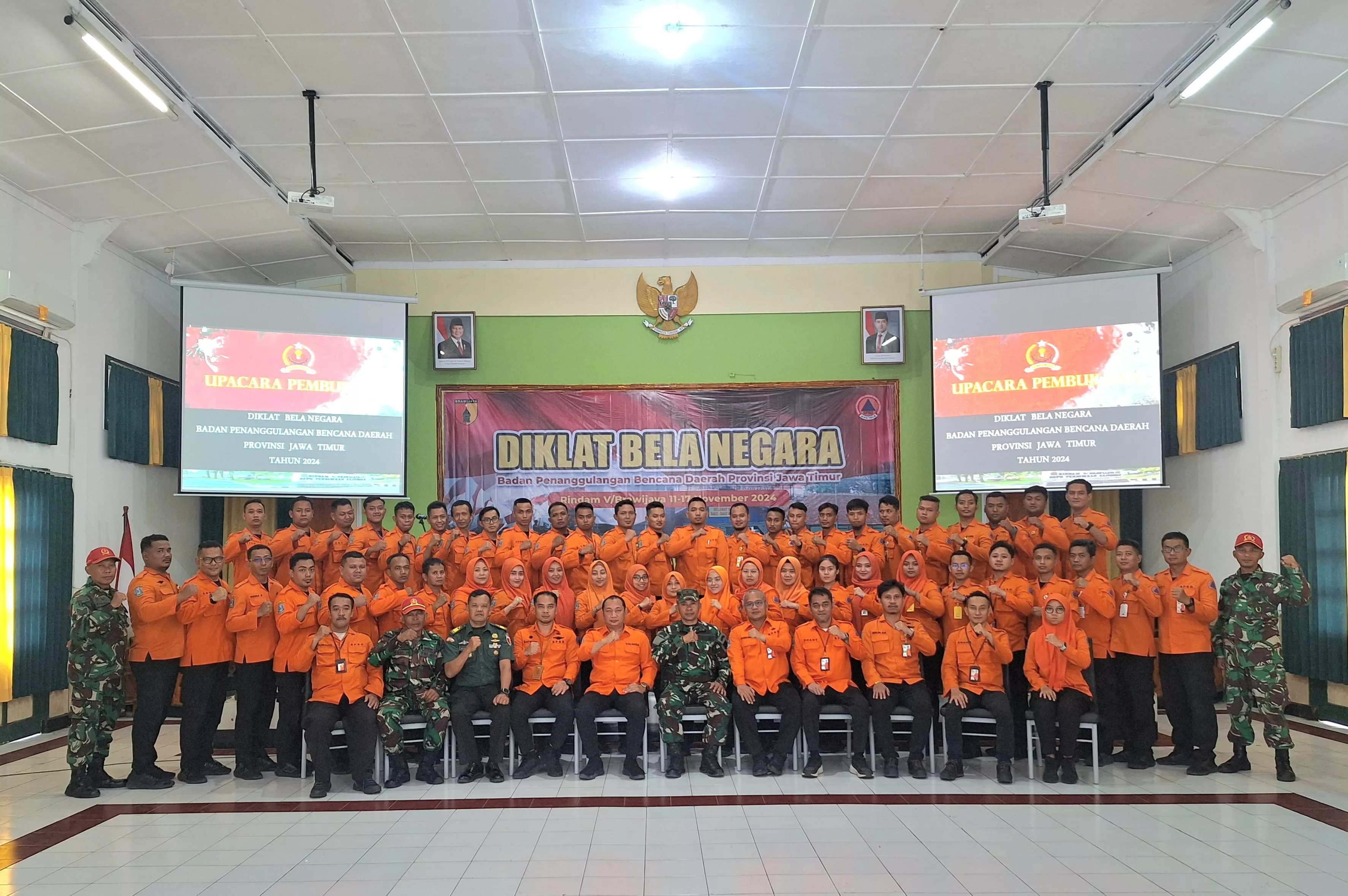 BPBD Jatim Gelar Diklat Bela Negara Bersama Rindam V/Brawijaya untuk Tingkatkan Disiplin dan Jiwa Korsa Pegawai