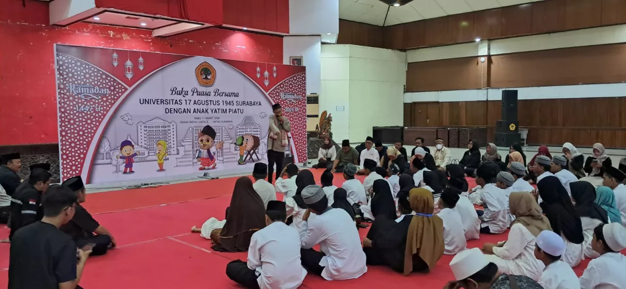 Untag Surabaya Ajak 110 Anak Yatim Rasakan Suasana Kampus Lewat Buka Puasa dan Santunan Ramadan