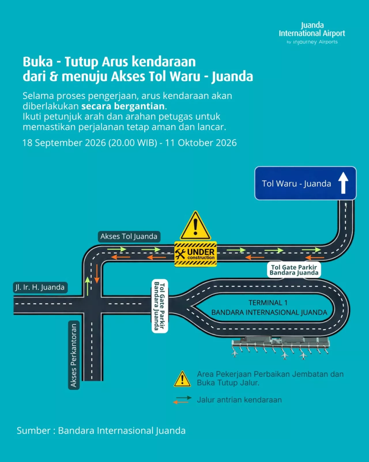 Akses Tol Waru-Juanda Diubah, Pengguna Jalan Diminta Waspada