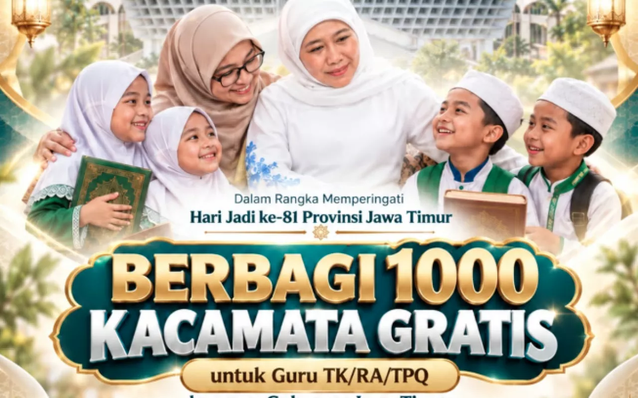 Khofifah-Baznas Jatim Siapkan 1.000 Kacamata Gratis untuk Guru TK, RA dan TPQ